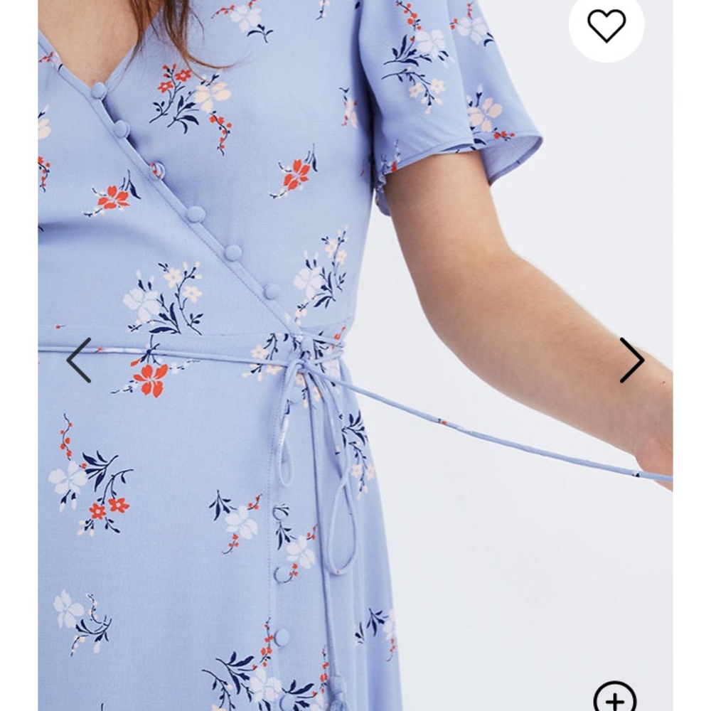 Madewell button wrap midi dress aloha floral - Picture 2 of 8